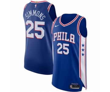 Men's Philadelphia 76ers #25 Ben Simmons Nike Royal 2020-21 Authentic Jersey