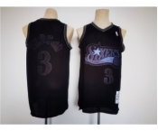 Men's Philadelphia 76ers #3 Allen Iverson Black Throwback basketball Jersey