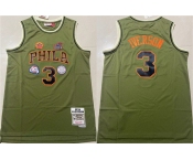 Men's Philadelphia 76ers #3 Allen Iverson Green 1997-98 Throwback Stitched basketball Jersey