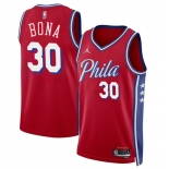 Men's Philadelphia 76ers #30 Adam Bona Red 2024 Draft Statement Edition Basketball Stitched Jersey