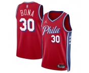 Men's Philadelphia 76ers #30 Adam Bona Red 2024 Draft Statement Edition Basketball Stitched Jersey