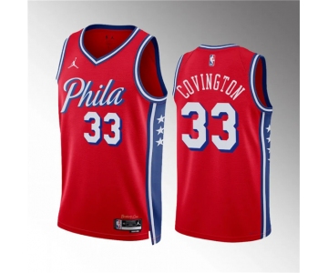 Men's Philadelphia 76ers #33 Robert Covington Red Statement Edition Stitched Jersey