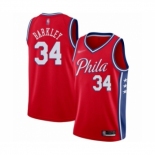 Men's Philadelphia 76ers #34 Charles Barkley Authentic Red Finished Basketball Jersey - Statement Edition