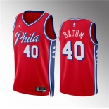 Men's Philadelphia 76ers #40 Nicolas Batum Red Statement Edition Stitched Jersey