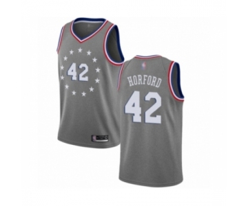 Men's Philadelphia 76ers #42 Al Horford Swingman Gray Basketball Jersey - City Edition