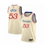 Men's Philadelphia 76ers #53 Darryl Dawkins Swingman Cream Basketball Jersey 2019-20 City Edition