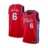 Men's Philadelphia 76ers #6 Julius Erving Authentic Red Finished Basketball Jersey - Statement Edition