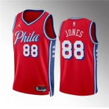 Men's Philadelphia 76ers #88 Kai Jones Red Statement Edition Stitched Jersey