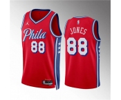 Men's Philadelphia 76ers #88 Kai Jones Red Statement Edition Stitched Jersey