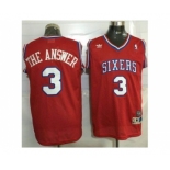 NBA Men Philadelphia 76ers #3 Allen Iverson Red Throwback The Answer Stitched Jersey