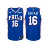 Nike NBA Philadelphia 76ers #16 Furkan Korkmaz Jersey 2017-18 New Season Blue Jersey