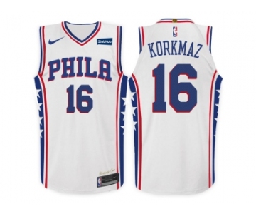 Nike NBA Philadelphia 76ers #16 Furkan Korkmaz Jersey 2017-18 New Season White Jersey