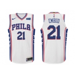 Nike NBA Philadelphia 76ers #21 Joel Embiid Jersey 2017-18 New Season White Jersey