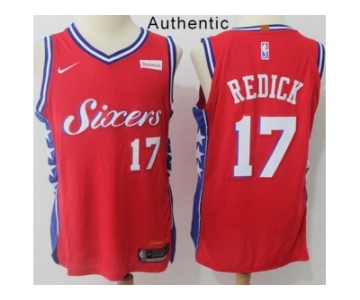 Nike Philadelphia 76ers #17 JJ Redick Red NBA Authentic Statement Edition Jersey