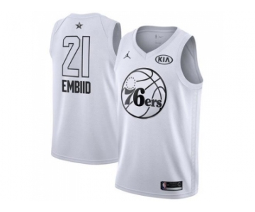 Nike Philadelphia 76ers #21 Joel Embiid White NBA Jordan Swingman 2018 All-Star Game Jersey