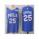 Nike Philadelphia 76ers #25 Ben Simmons Blue Stitched NBA Jersey