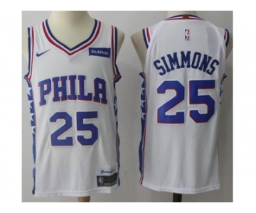 Nike Philadelphia 76ers #25 Ben Simmons White Stitched NBA Jersey