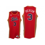 Philadelphia 76ers #3 Allen Iverson Red Hardwood Classics Swingman Jersey