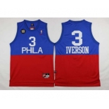 nba jersey philadelphia 76ers #3 iverson blue-red[2016 new 10th]