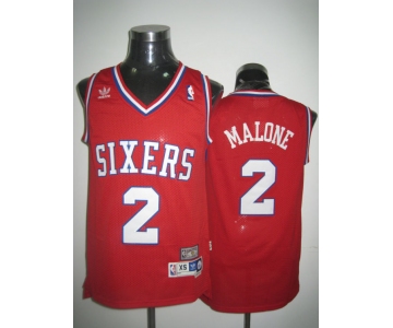 nba philadelphia 76ers #2 malone red