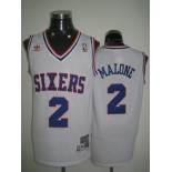 nba philadelphia 76ers #2 malone white