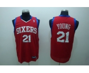 nba philadelphia 76ers #21 young regular red