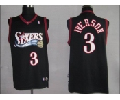 nba philadelphia 76ers #3 iverson black (fans edition)