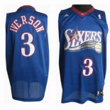 nba philadelphia 76ers #3 iverson blue(fans edition)