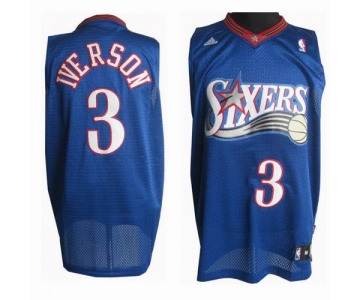 nba philadelphia 76ers #3 iverson blue(fans edition)