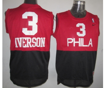 nba philadelphia 76ers #3 iverson( red & black)