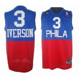 nba philadelphia 76ers #3 iverson red blue