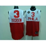 nba philadelphia 76ers #3 iverson( white & red)