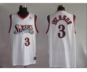 nba philadelphia 76ers 3# iverson white(black number)