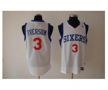 nba philadelphia 76ers #3 iverson white(fans edition)