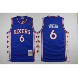 nba philadelphia 76ers #6 erving blue[2016 new]