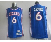 nba philadelphia 76ers #6 erving blue