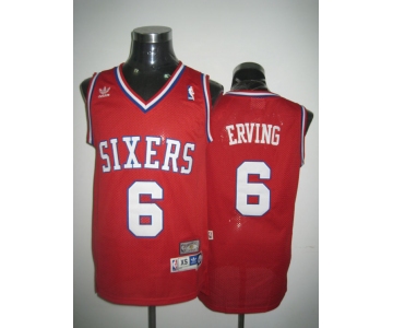 nba philadelphia 76ers #6 erving red