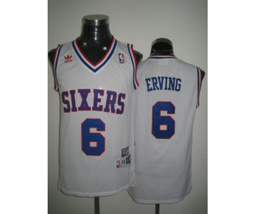 nba philadelphia 76ers #6 erving white