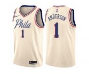 Women Nike Philadelphia 76ers #1 Justin Anderson Swingman Cream NBA Jersey - City Edition