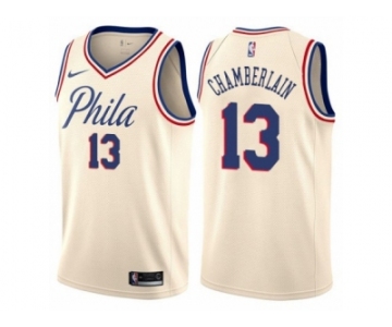 Women Nike Philadelphia 76ers #13 Wilt Chamberlain Swingman Cream NBA Jersey - City Edition