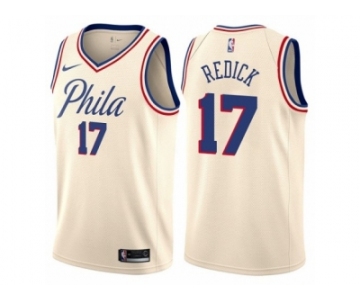 Women Nike Philadelphia 76ers #17 JJ Redick Swingman Cream NBA Jersey - City Edition