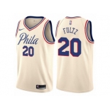 Women Nike Philadelphia 76ers #20 Markelle Fultz Swingman Cream NBA Jersey - City Edition