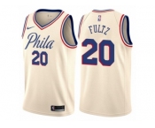 Women Nike Philadelphia 76ers #20 Markelle Fultz Swingman Cream NBA Jersey - City Edition