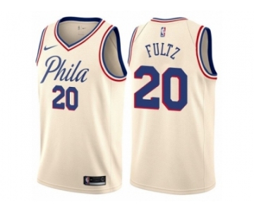 Women Nike Philadelphia 76ers #20 Markelle Fultz Swingman Cream NBA Jersey - City Edition