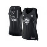 Women Nike Philadelphia 76ers #21 Joel Embiid Black NBA Jordan Swingman 2018 All-Star Game Jersey