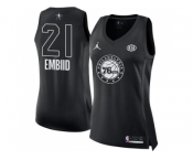 Women Nike Philadelphia 76ers #21 Joel Embiid Black NBA Jordan Swingman 2018 All-Star Game Jersey