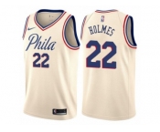 Women Nike Philadelphia 76ers #22 Richaun Holmes Swingman Cream NBA Jersey - City Edition