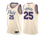 Women Nike Philadelphia 76ers #25 Ben Simmons Swingman Cream NBA Jersey - City Edition