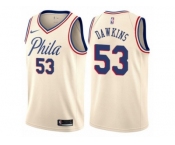 Women Nike Philadelphia 76ers #53 Darryl Dawkins Swingman Cream NBA Jersey - City Edition