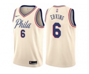 Women Nike Philadelphia 76ers #6 Julius Erving Swingman Cream NBA Jersey - City Edition